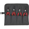 Circlip pliers set precision in roll-up case4-piece